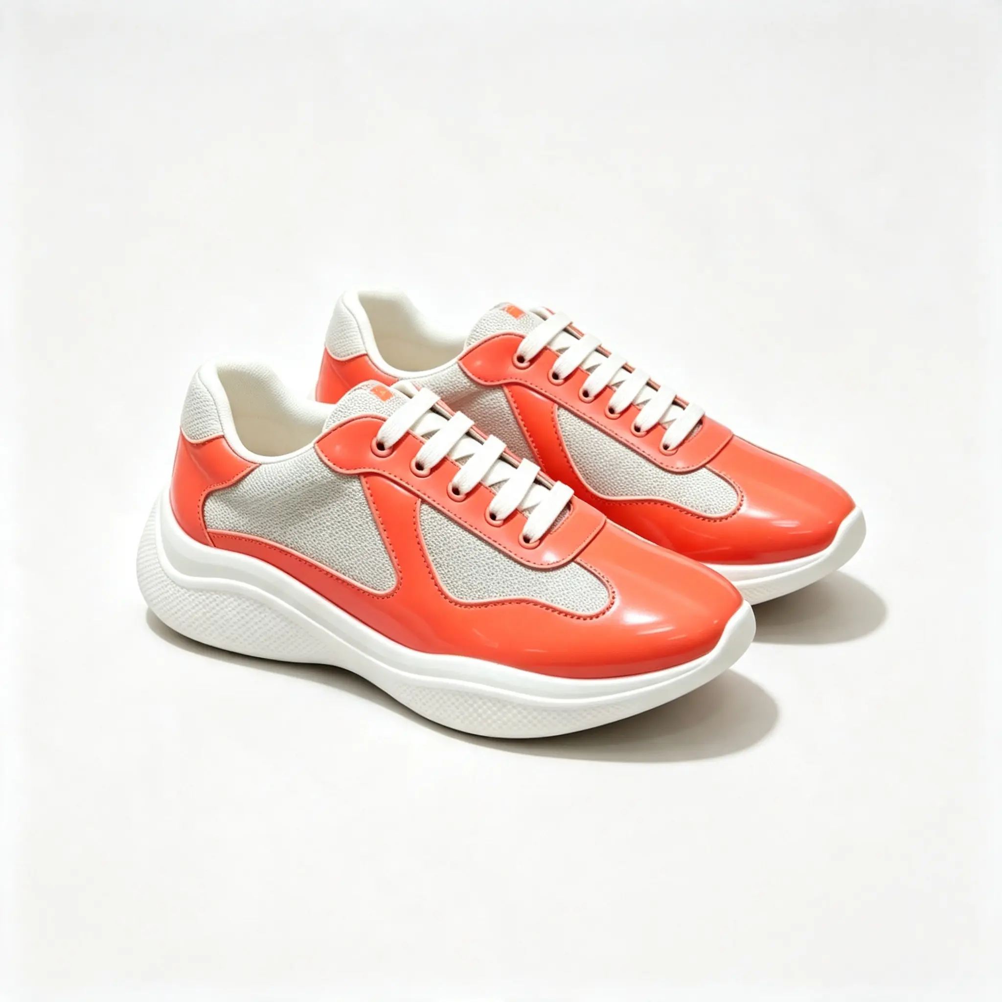Mens Chunky Platform Casual Sneakers, Patent Leather Accent Mesh Contrast Lace Up Walking Trainers, Lightweight Cushioned Low Top Fashion Sneakers for Daily Outfits