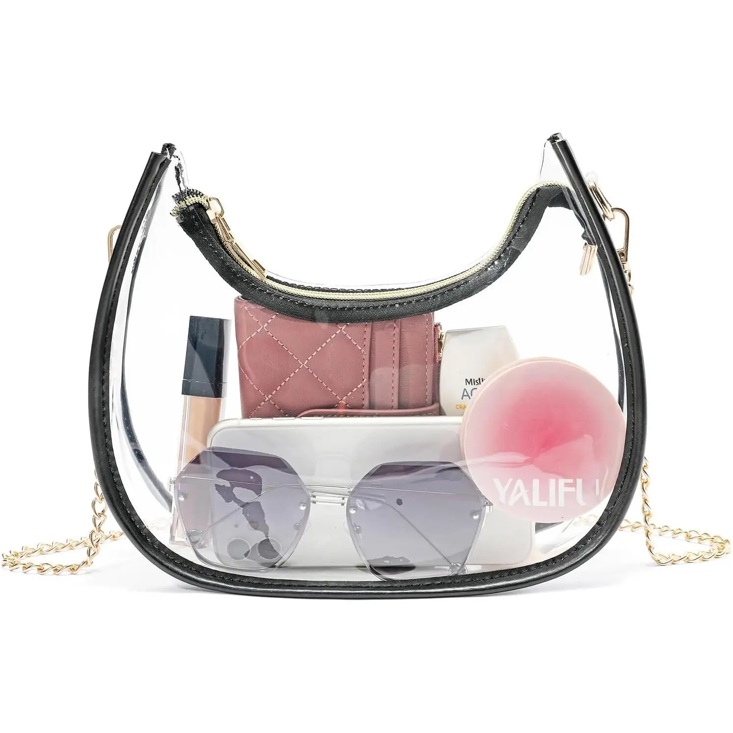 Clear Bag for Stadium Events, Small Crescent Underarm Purse,  Bag Handbag for Women Transparent, Concert Bag