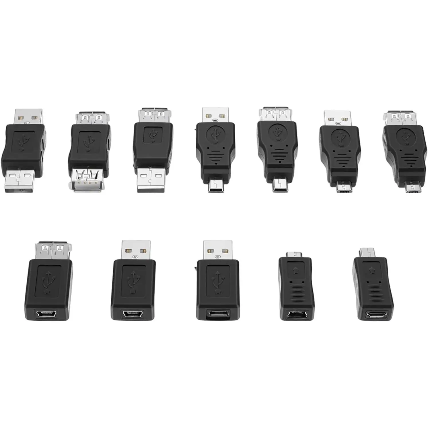 12 count USB Adapter Kit USB OTG Adapter USB2.0 Male to Female -USB Adapters for Multiple Devices, , PC, Tablet, Mobile Phone