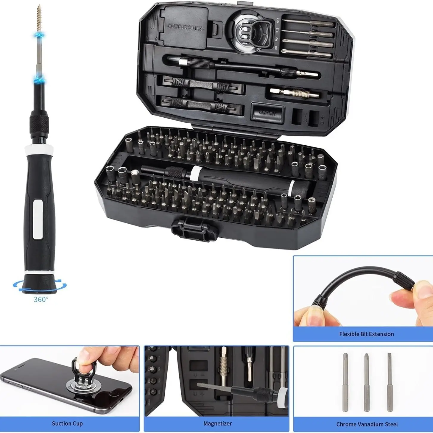 152 in 1 Magnetic Screwdriver Set, Multipurpose Electronic Repair Tool Set, Magnetic Screwdriver Set with Storage Case, Multifunctional Screwdriver Set, Computer Screwdriver Kit