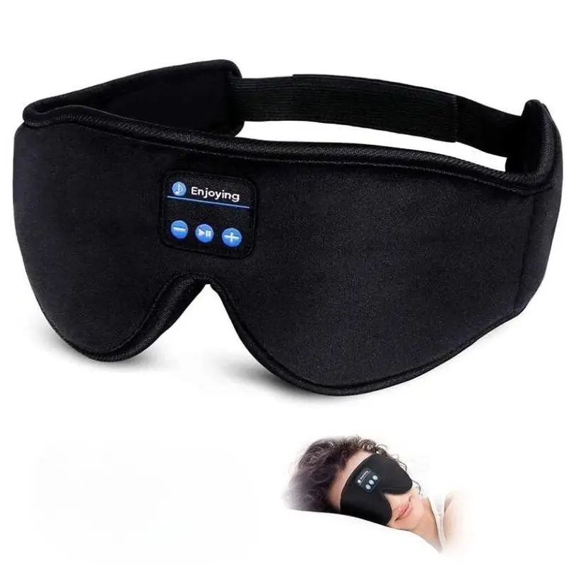 3D Bluetooth Sleep Mask Headphones, Blackout Wireless Eye Mask with Headphones, Eyemasks for Sleeping, HD Stereo, Adjustable for Side Sleepers, Travel, Yoga, Ideal Christmas New Year Gift for Women/Men