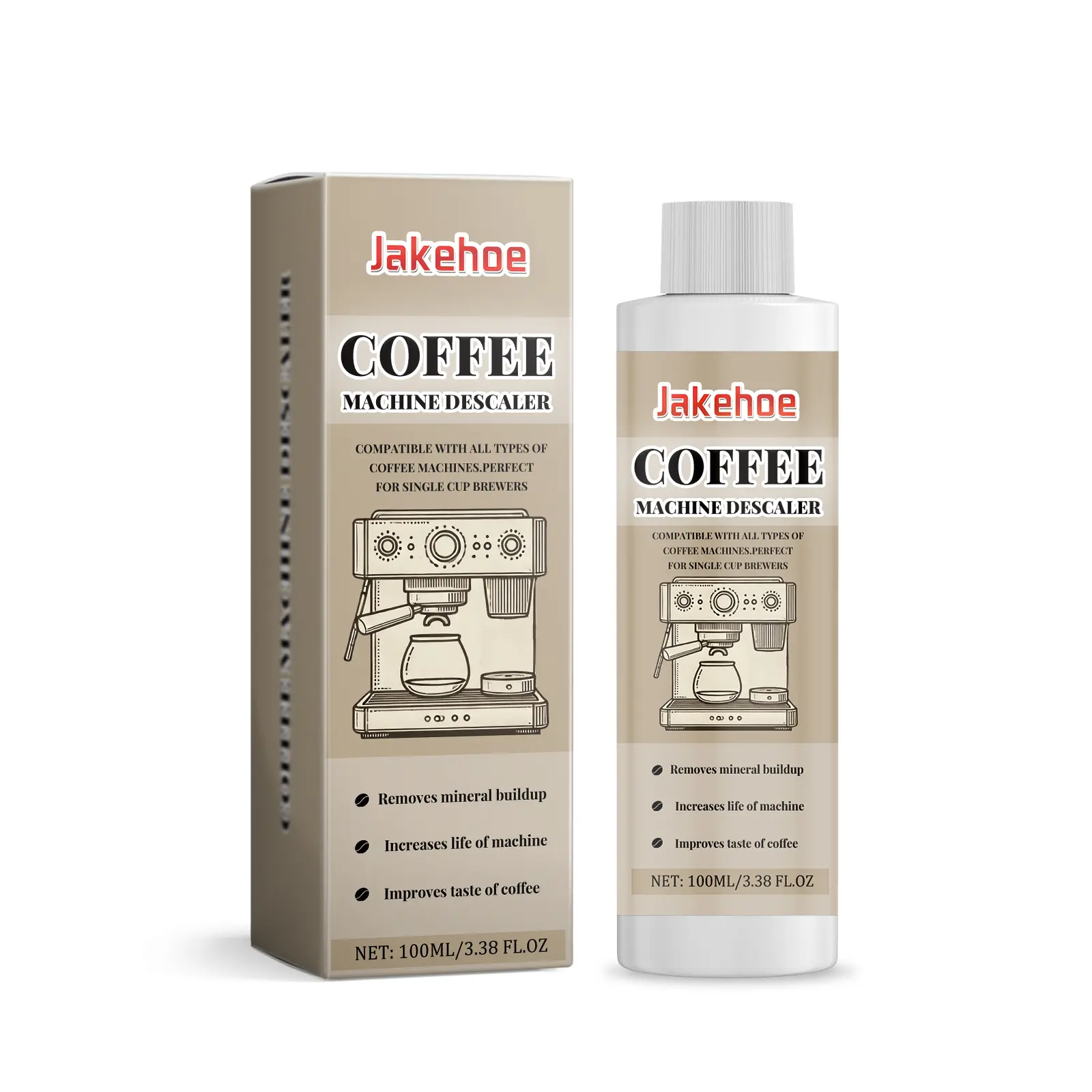 Jakehoe Coffee Machine Cleaner: Cleans, descales, renews, and maintains the equipment to keep it hygienic and clean