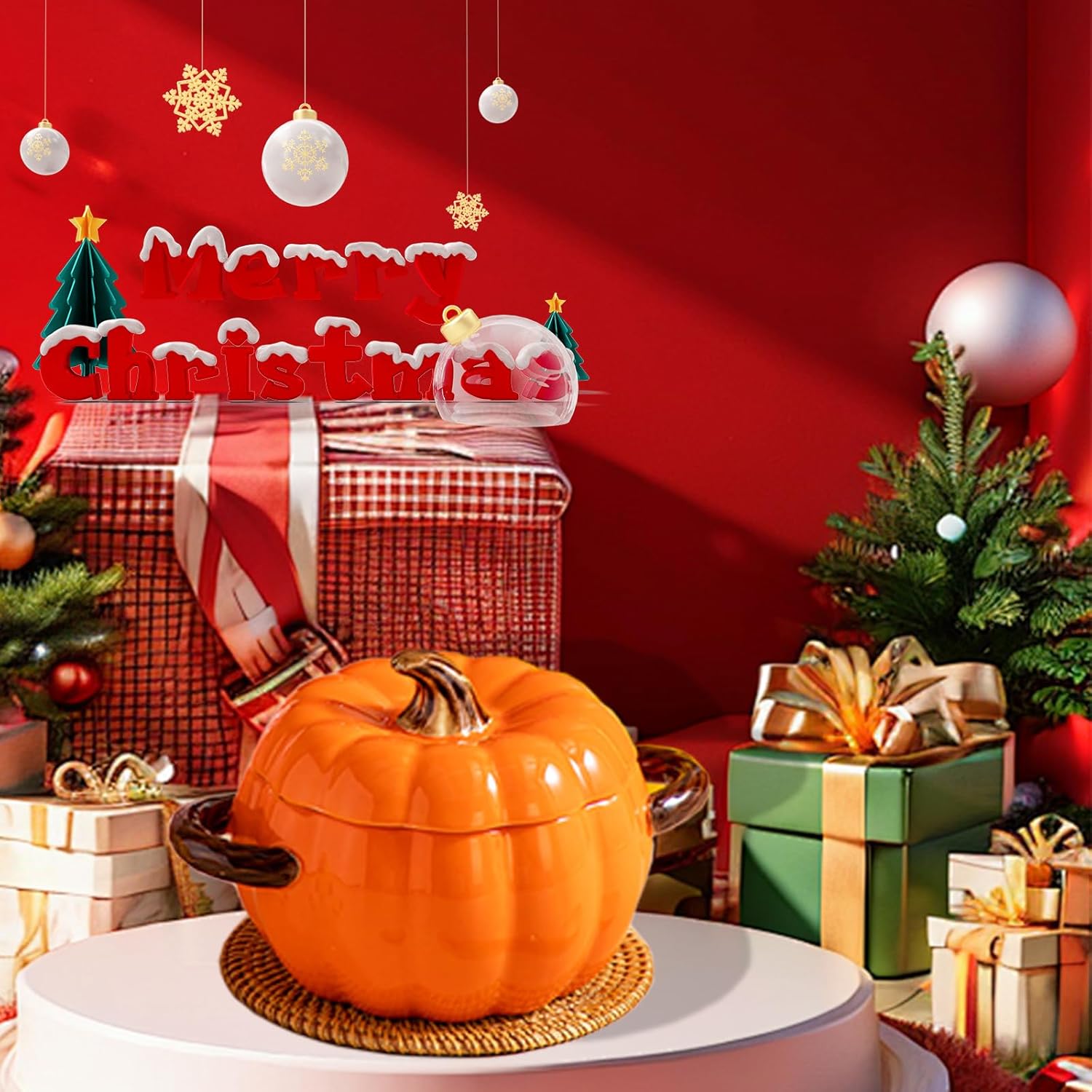 Pumpkin Ceramic Pot, Stew Pot, Pumpkin-shaped casserole is very suitable for baking, dessert and side dishes, and can also hold all kinds of snacks and sweets. It is an ideal gift for family and friends on Halloween, Christmas, Thanksgiving and New Year.