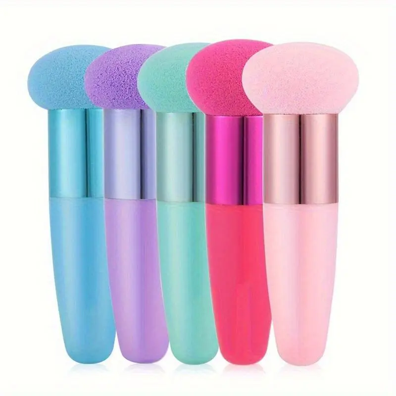 5PCS New Style Makeup Brushes & Puffs Set with Handle, Professional Women's Makeup Tools