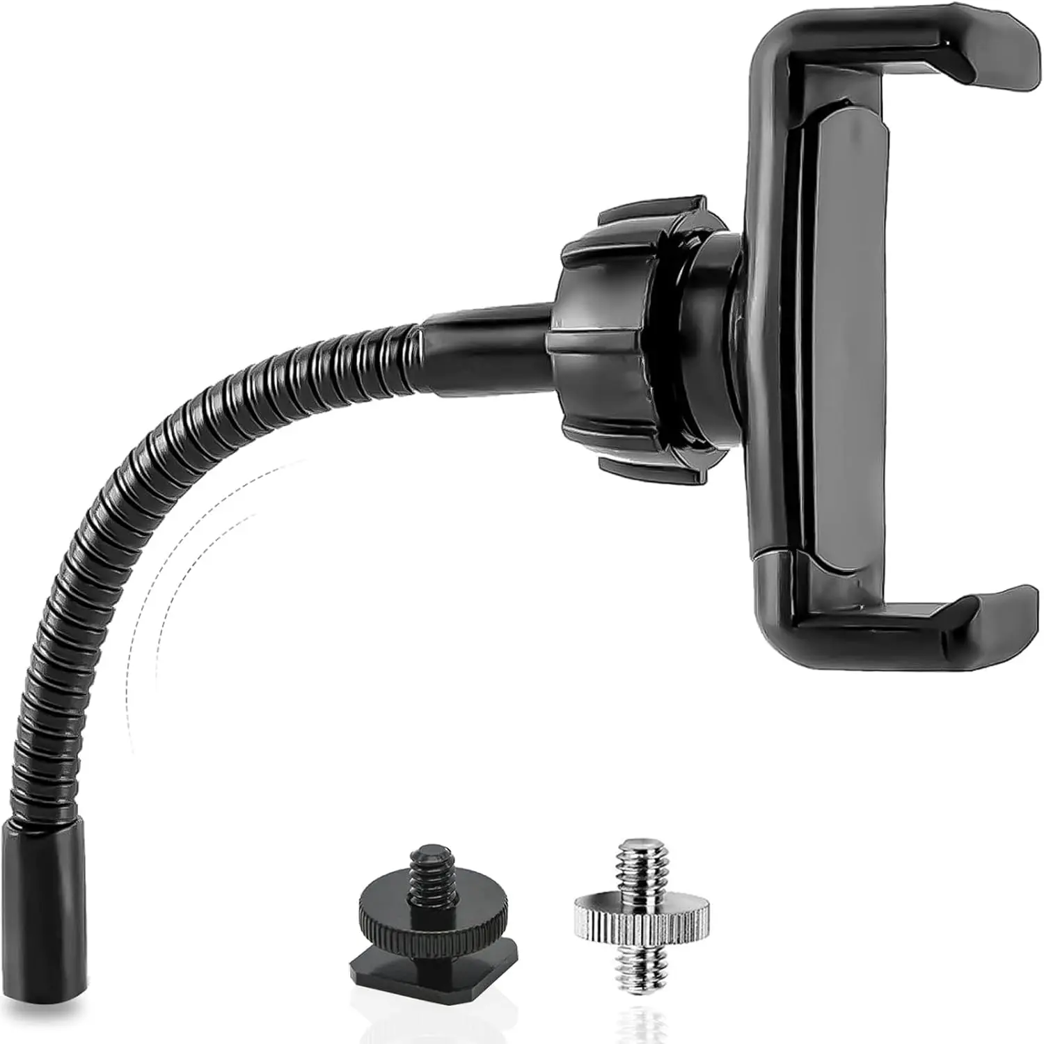 Ring Light Phone Holder  Phone Holder for Ring Light with 1/4 and Hot Shoe Adapter, Flexible Phone Mount for RingLight and Tripod Stand