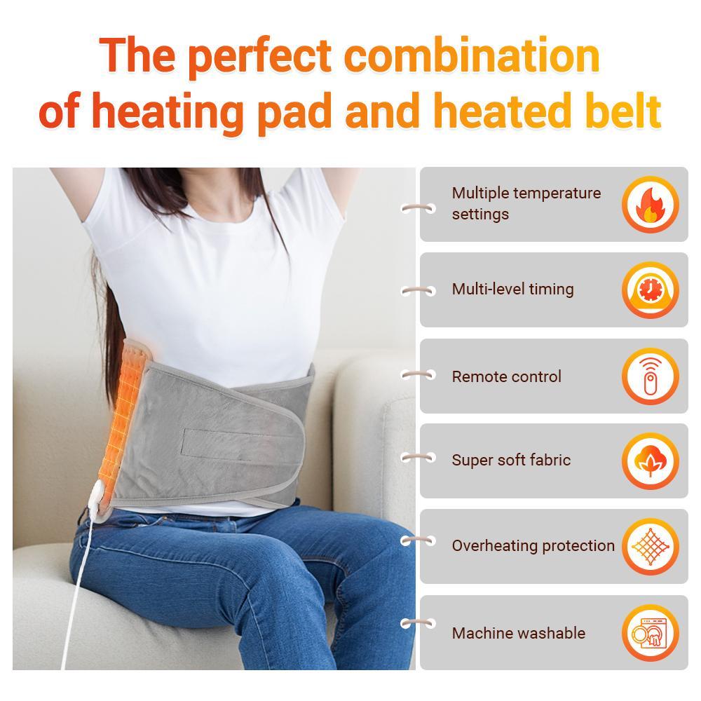 Electric Heated Waist Belt, 1 Count Washable Electric Heating Pad, 9-level Temperature Adjustment & 4-level Timing Heating Pad, Adjustable Heating Temperature, Suitable for Women & Girls & Adult, Heated Wrap