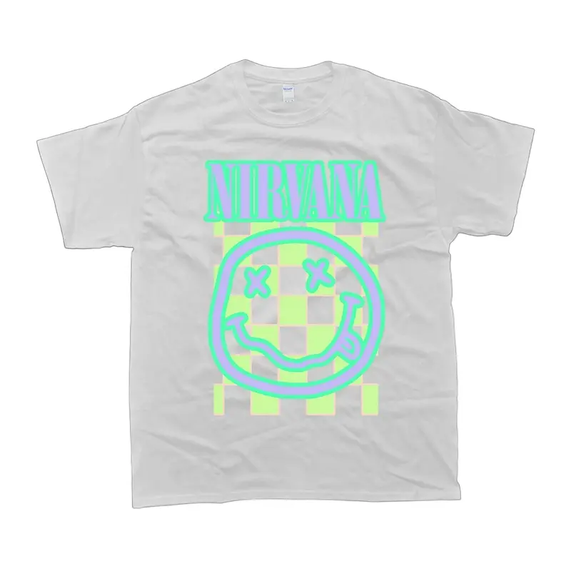 Blue Nirvana Smiley graphic tee on Oversized Women, Unisex Tshirt, Men's Clohtes, Women's Clothes, Menswear
