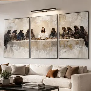 The Last Supper Poster Set of 3 by Leonardo da Vinci, Wall Art Featuring Jesus, Available in Various Sizes and Styles, Print Box, Indoor Decoration, Artistic Frames