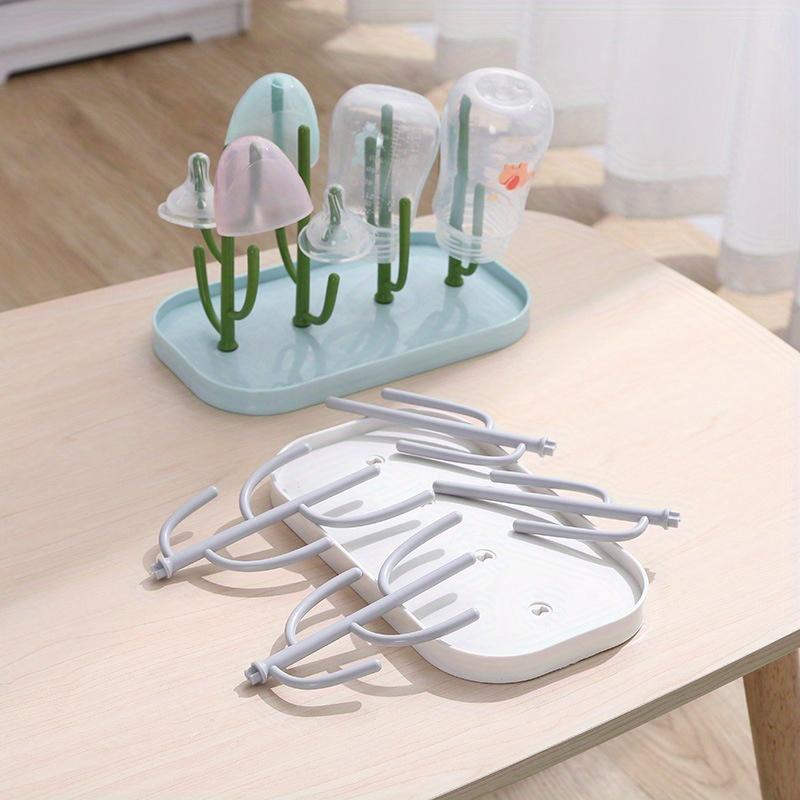 All-Purpose  Bottle & Cup Drying Rack, Built-in Storage for Pacifiers & Cleaning Brushes, Universal Fit for All Bottle Sizes,  for Home Nursery & Kitchen