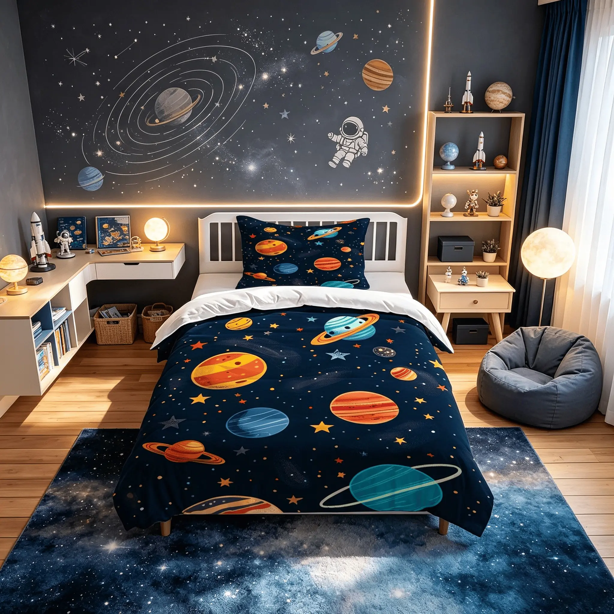 Space Starry Sky Printed Pattern Decorative Duvet Cover, Soft, Comfortable And Durable, Suitable For Bedroom Decoration Gifts For Teenagers And Adults, Including 1 Bed Duvet Cover And 1 Or 2 Pillowcases Without Core And Pillow Core