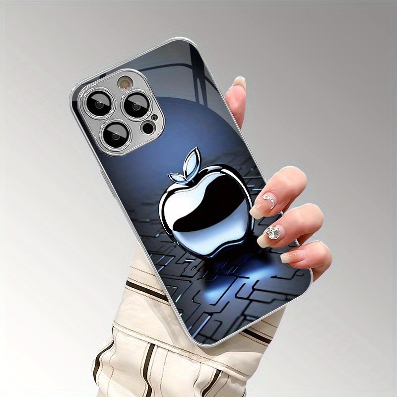 Metal Technology For Apple Pattern Tempered Glass Electroplated Case For iPhone 17 16 Pro Max 15 14 Plus 13 12 16E 17 Air Cover