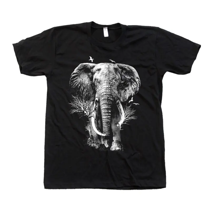 Unisex animal-print T-shirt with elephant design