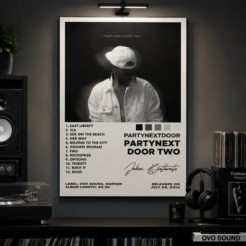 PARTYNEXTDOOR TWO Album Poster, Hip Hop Music Wall Art, Album Cover Print, Rap Music Artwork, Modern Music Room Decor, Bedroom Living Room Wall Art, Music Lover Gift, Collector Album Poster, Urban Music Decor
