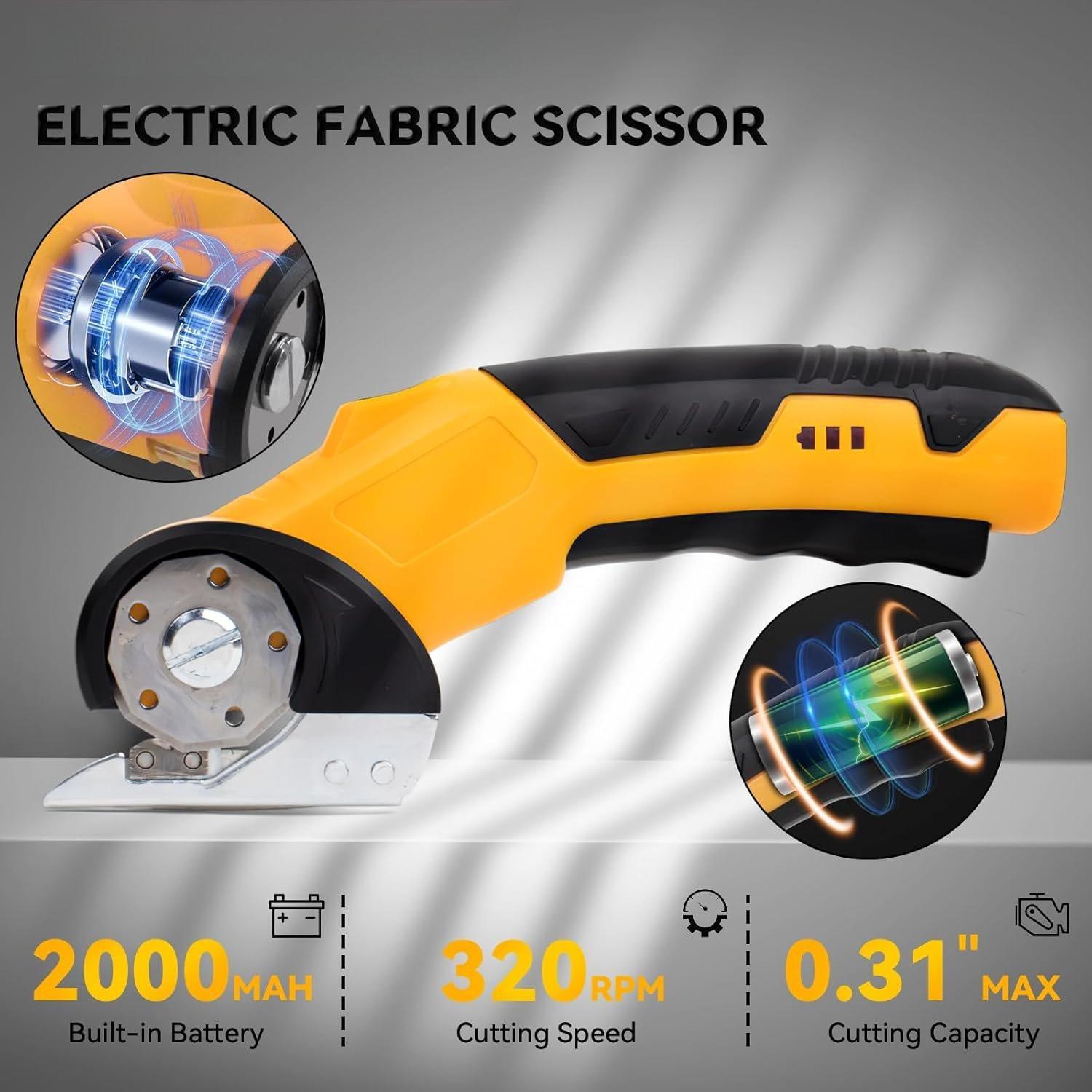 High Speed Cardboard , Box Fabric Scissor with Safety Lock, LED Light & Replacement , Rechargeable Cordless Electric for Cardboard, Fabric, Leather, Carpet High Speed Cardboard , Box Fabric Scissor with Safety Lock, LED Light & Replacement , Rechargeable Cordless Electric for Cardboard, Fabric, Leather, Carpet