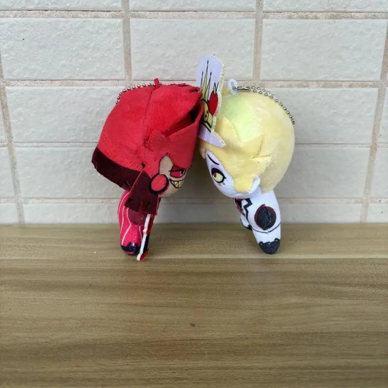 12cm Hazbin Hotel Anime Character Plush Keychain Pendants - Cute Lucifer & Alastor Plush Fabric Dolls for Anime Fans (Toys & Hobbies DIY Felt Crafts Accessory)