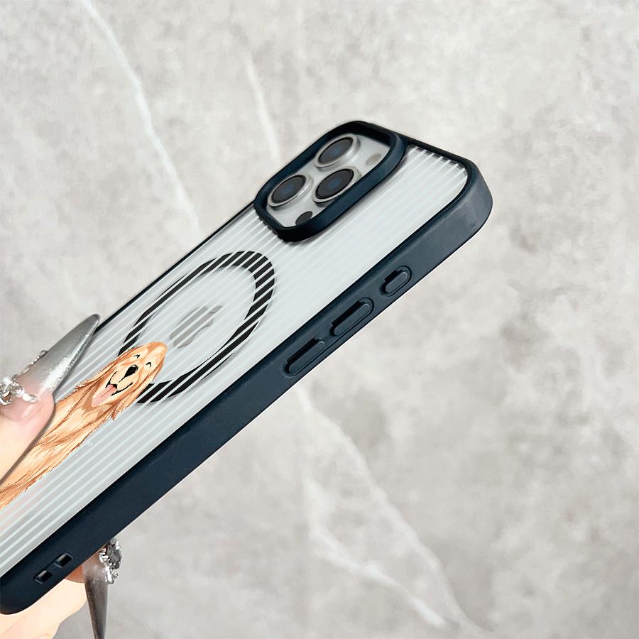 Dog Portrait Magnetic Snap Case for iPhone 17/16 Pro Max 15 Pro 14 13 12 Mini 11 XR XS Plus SE Shockproof Slim Protective Cover