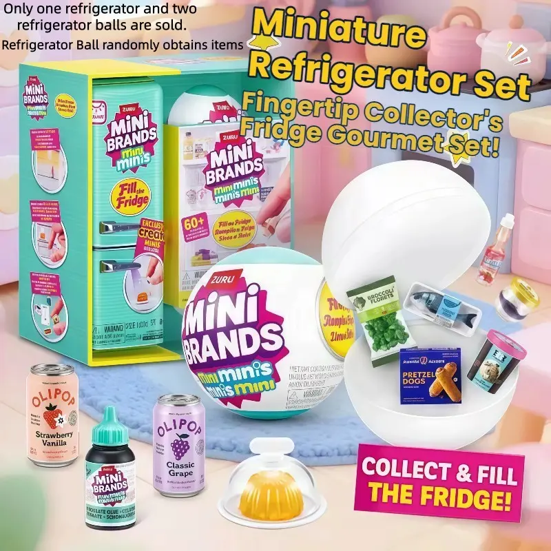 2026 New Trend Kids Building Blocks Set, Mini Fridge Set with Miniature Food Models Building Blocks Set, DIY Design, Easy Storage, Perfect Gift for Friends and Lovers