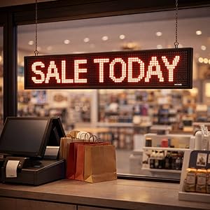 Programmable LED Message Board, Digital Scrolling Sign with App Control for Store Window, Shop, Bar, and Car Display, USB Powered (23 x 4Inch)