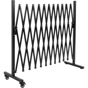 GARVEE 6FT Industrial Metal Expandable BarricadeRetractable Traffic Fence With Casters, Portable Barricade Gate for Construction Area, Traffic Control, Cordon