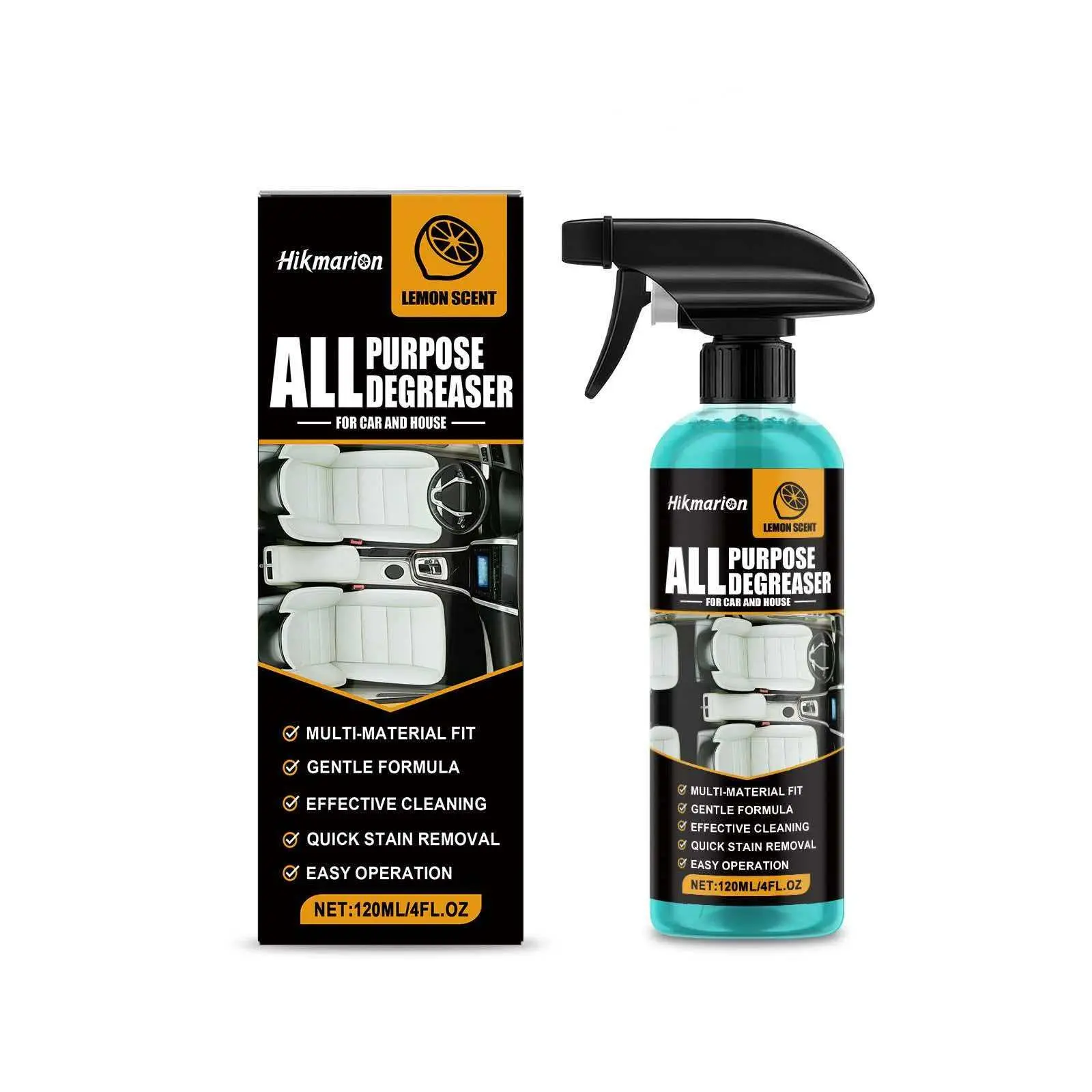 Multi-Functional Cleaner for Cars and Home, Car Interior and Furniture Care, Odor Removal, Quick Clean Spray, 120ML, Car Cleaning Spray