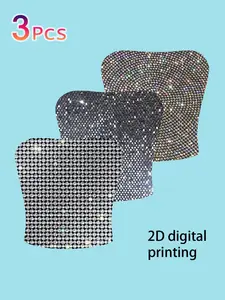 3-Pack Fashion Printed Tube Tops, Sexy Short Slim-Fit Crop Tank Tops, Y2K Millennium Style Inner Outer Wear, All Seasons Casual Clothing