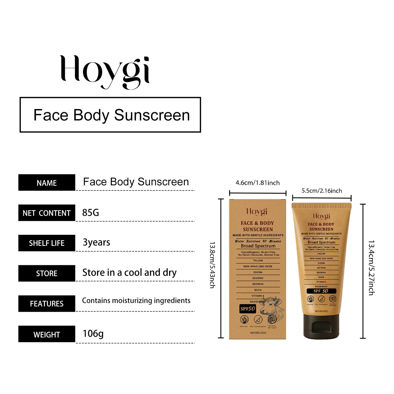 Hoygi Lightweight Protective Cream UV Protection Body Skin Moisturizing Isolation Summer Outdoor Protective Cream