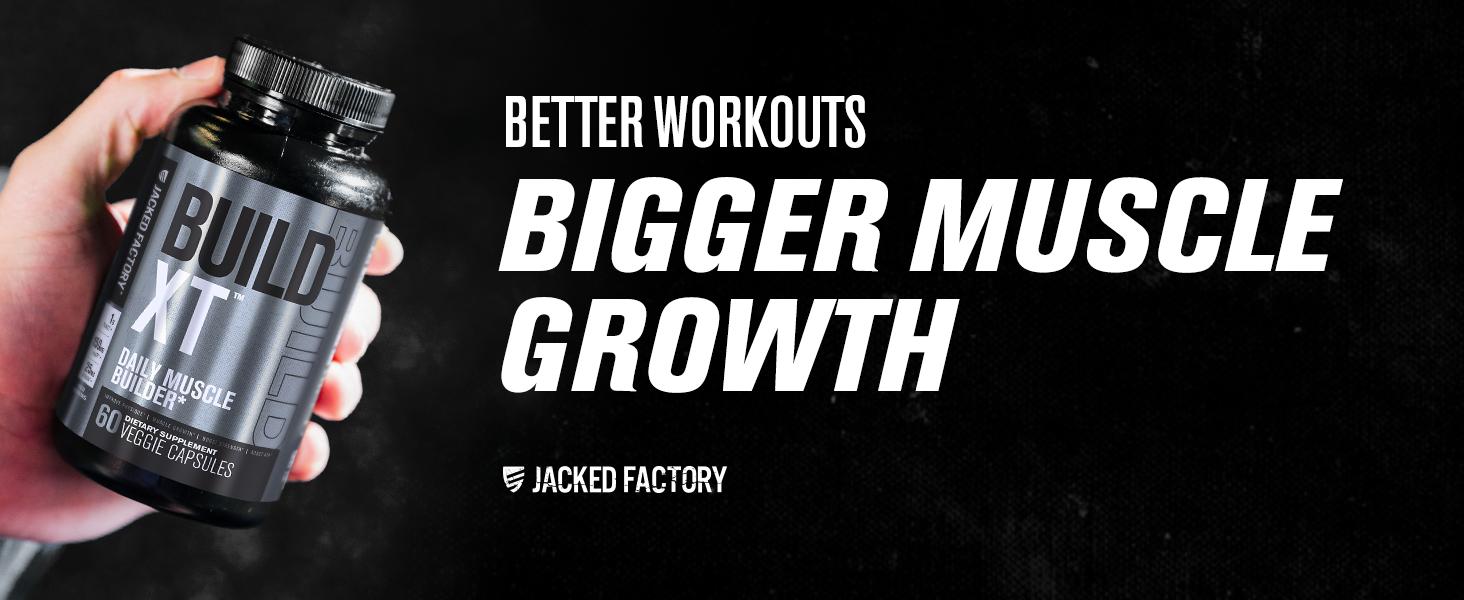Build-XT Daily Muscle Builder & Performance Enhancer - Muscle Building Supplement for Muscular Strength & Growth| Trademarked Ingredients Peak02, ElevATP, & Astragin - 120 Veggie Pills