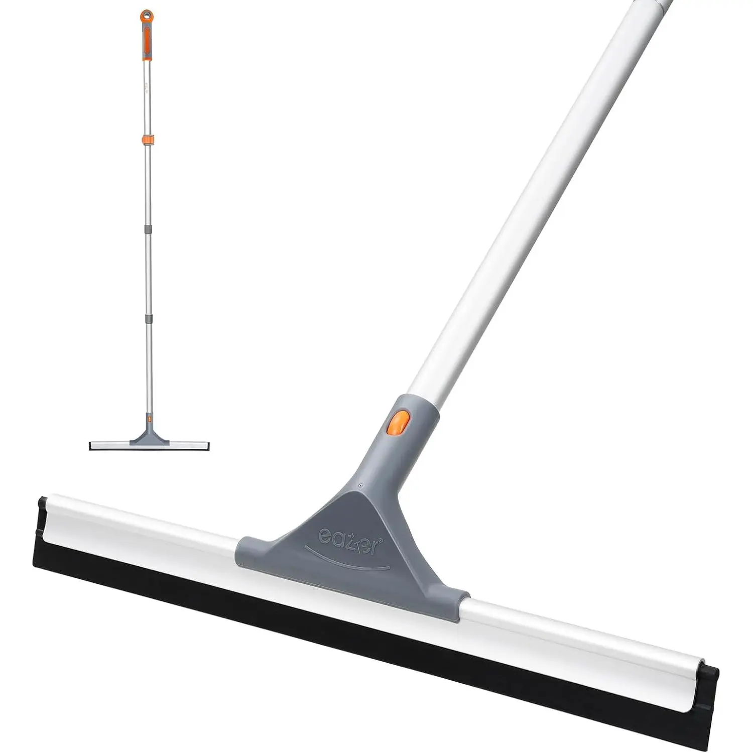 Multi-Surface Floor Squeegee with 60" Extendable Aluminum Handle, Heavy-Duty Rubber Scrubber for Kitchen, Shower, Garage, Window, and Pet Hair Removal