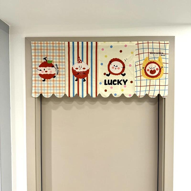 1-piece animal cartoon self-adhesive door curtain for privacy partition, suitable for bedroom, living room, bathroom - no drilling required