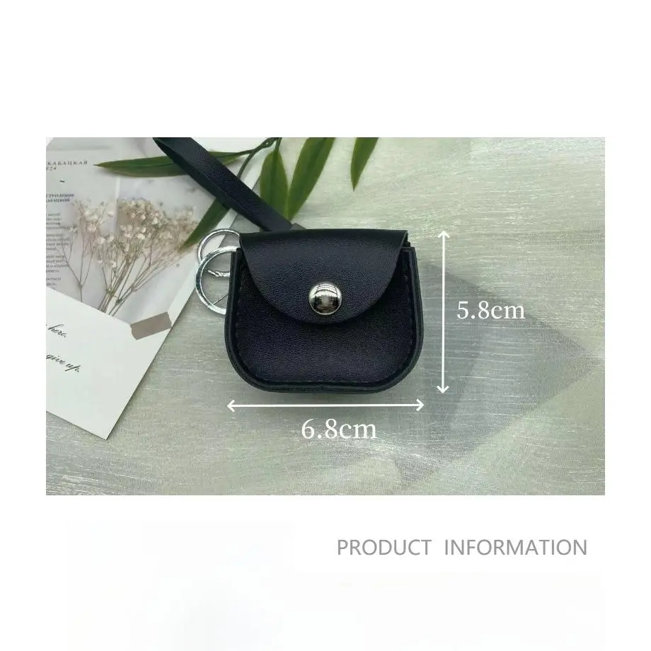 Handmade Leather Universal Mini Earphone Case - Compact Pendant Bag, Wear-Resistant Niche Blind Box Tiny Storage Bag for Outdoor Cycling, Camping, Commute (Earbuds, Car Keys)