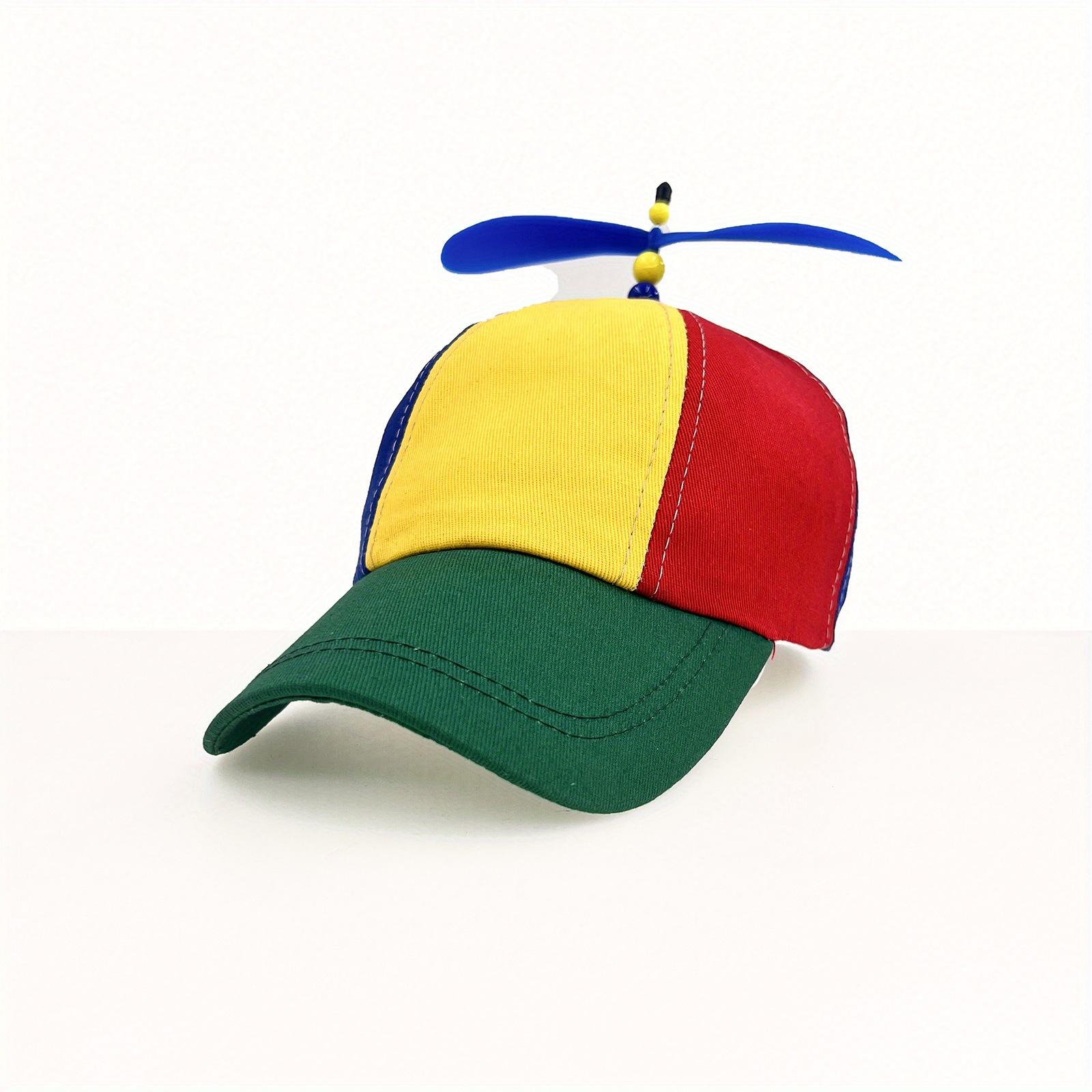 /European and-Border Creative Detachable Propeller Baseball Cap, Parent-Youngsters Sun Protection Bamboo Dragonfly Peaked Cap