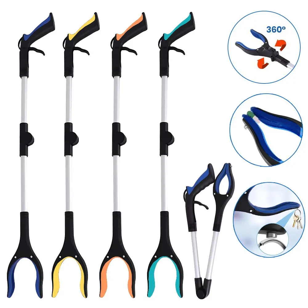 Foldable Heavy-Duty Portable Grabber Tool for Seniors, Garbage Picker, Post-Surgery Recovery Aid, Long Arm Extension, Convenient Mobility Assistance