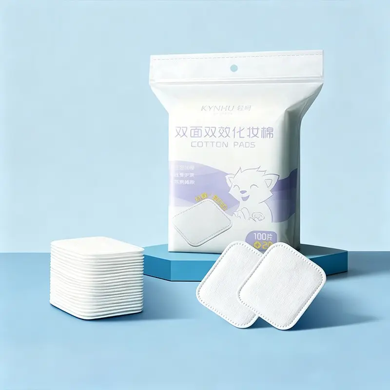 Double-Sided Makeup Remover Cotton Pads, Thick Edge Design, Ideal for Facial Care, Makeup Removal, Home & Travel Use, Perfect Gift