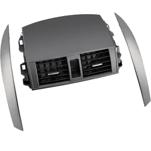 Center A/C Dash Air Vent Compatible with 2008-2013 Corolla, Left+Right Gray Pair w/Cover Strips Trim, Upper Dashboard Outlet Grille Panel Replaces# 55663-02060 55436-02330 55435-02370
