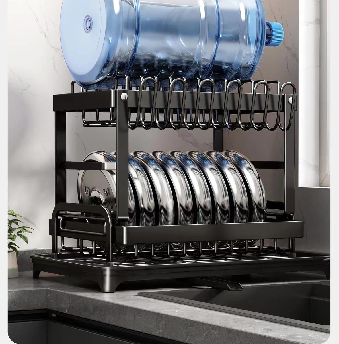 Kitchen Dish Drying Rack, Large Capacity Dish Drain Storage Rack, Household Tableware Storage Rack, Kitchen Gadgets, Multifunctional Storage Organizer, Kitchen Organizer