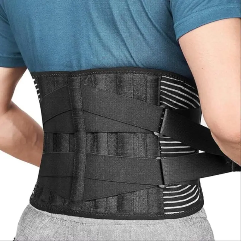 Adjustable Back Support Belt, Breathable Lumbar Support Brace with 6 Metal Stays, Waist Support Belt for Heavy Lifting Work, Daily Workout, Lower Back Support for Men Women