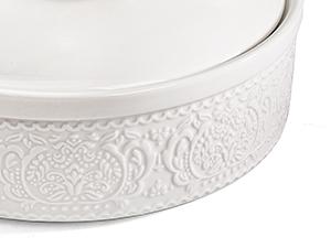 Ceramic Tortilla Warmer, 8.5 Inch Embossed Taco Holder with Lid, Microwave and Oven Safe Tortilla Storage Container for Mexican Party Tuesday Night, Hold up to 12 Tortillas, White Ceramic Tortilla Warmer, 8.5 Inch Embossed Taco Holder with Lid, Microwave and Oven Safe Tortilla Storage Container for Mexican Party Tuesday Night, Hold up to 12 Tortillas, White