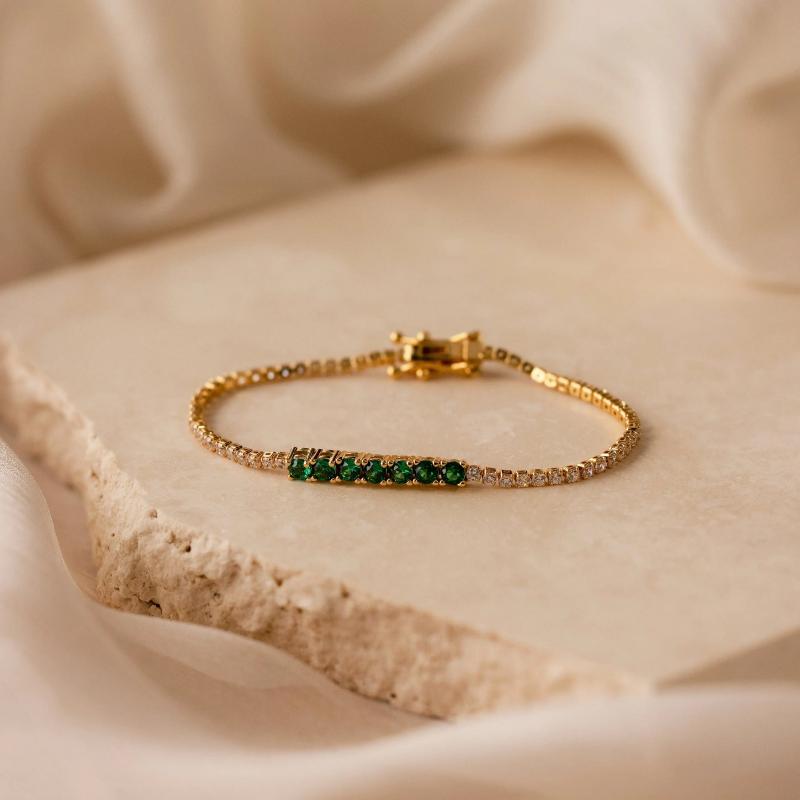 Emerald Diamond Tennis Bracelet.