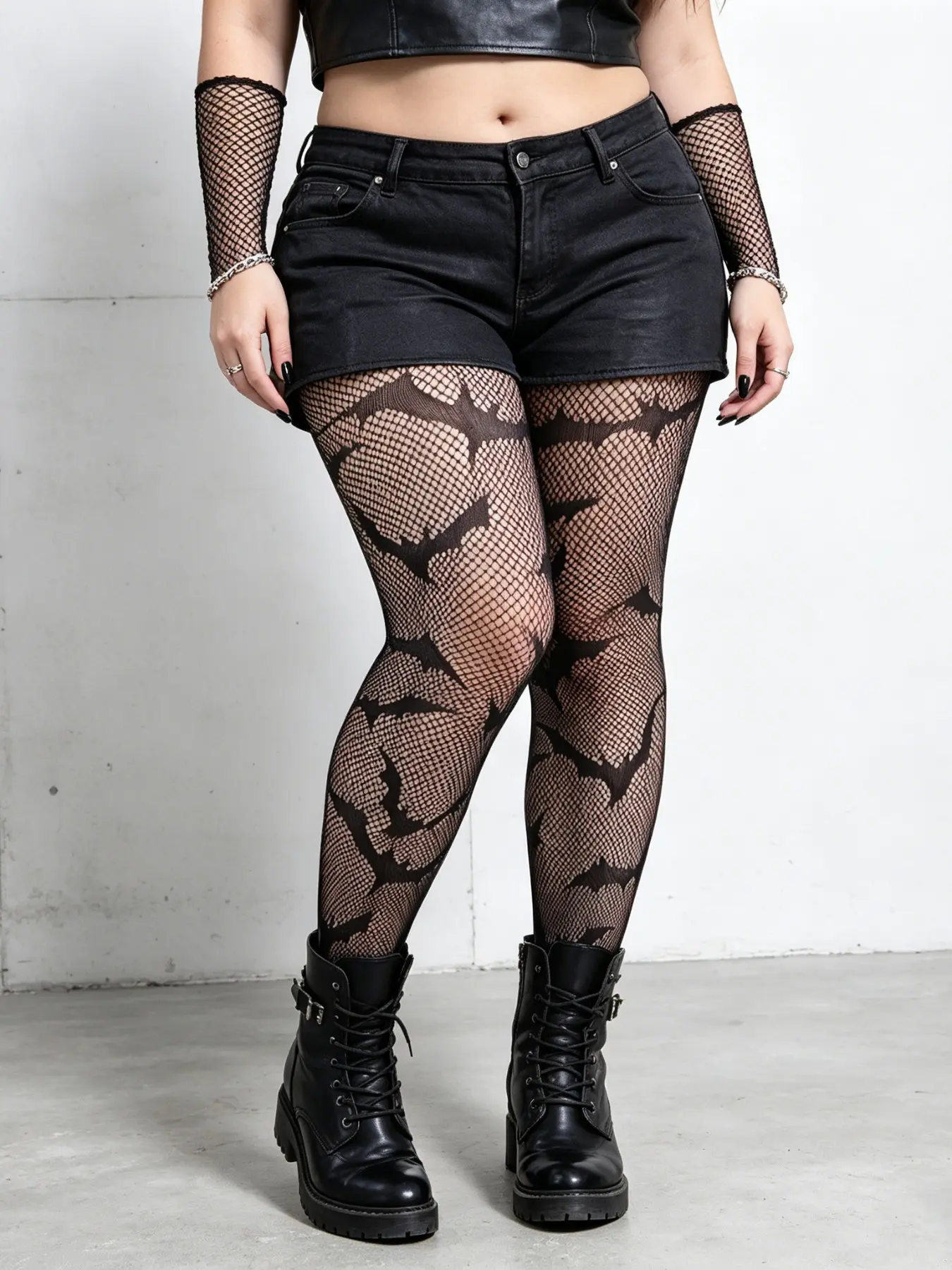 Women's Fishnet Stockings, Bat Jacquard Design, Sexy Style, Perfect for Dates, Anniversaries, Parties, Music Festivals