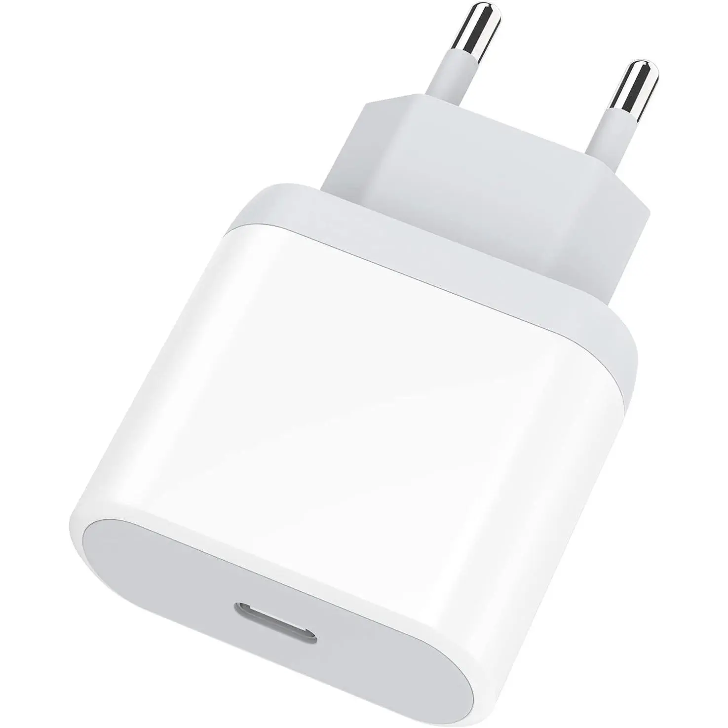 25W USB-C Fast Charging Portable Power Block - Compact Modern Adapter with USBC Port, EU Plug, 25W Speed for iPhone 16/15/14/13/12/11 Series, Smartphone, Pads (Travel Use for Spain, Italy, France, Germany)