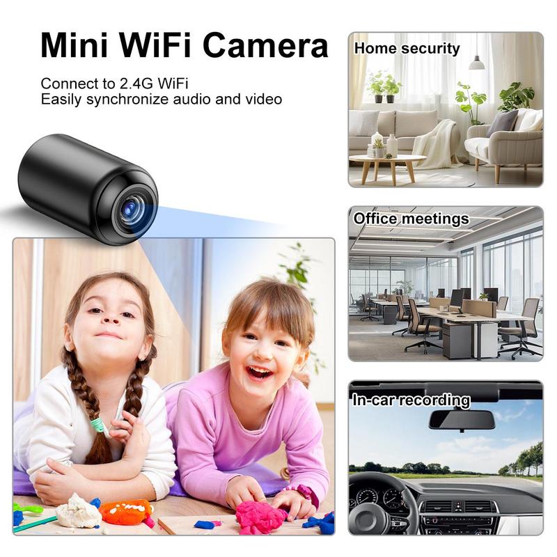 Indoor Security Camera Wireless Camera Hidden Spy Camera for Home Use, Mini Security Wireless WiFi Camera, Night Vision Nanny Cam for Baby, Pets, Compatible with Smartphone, Tablets