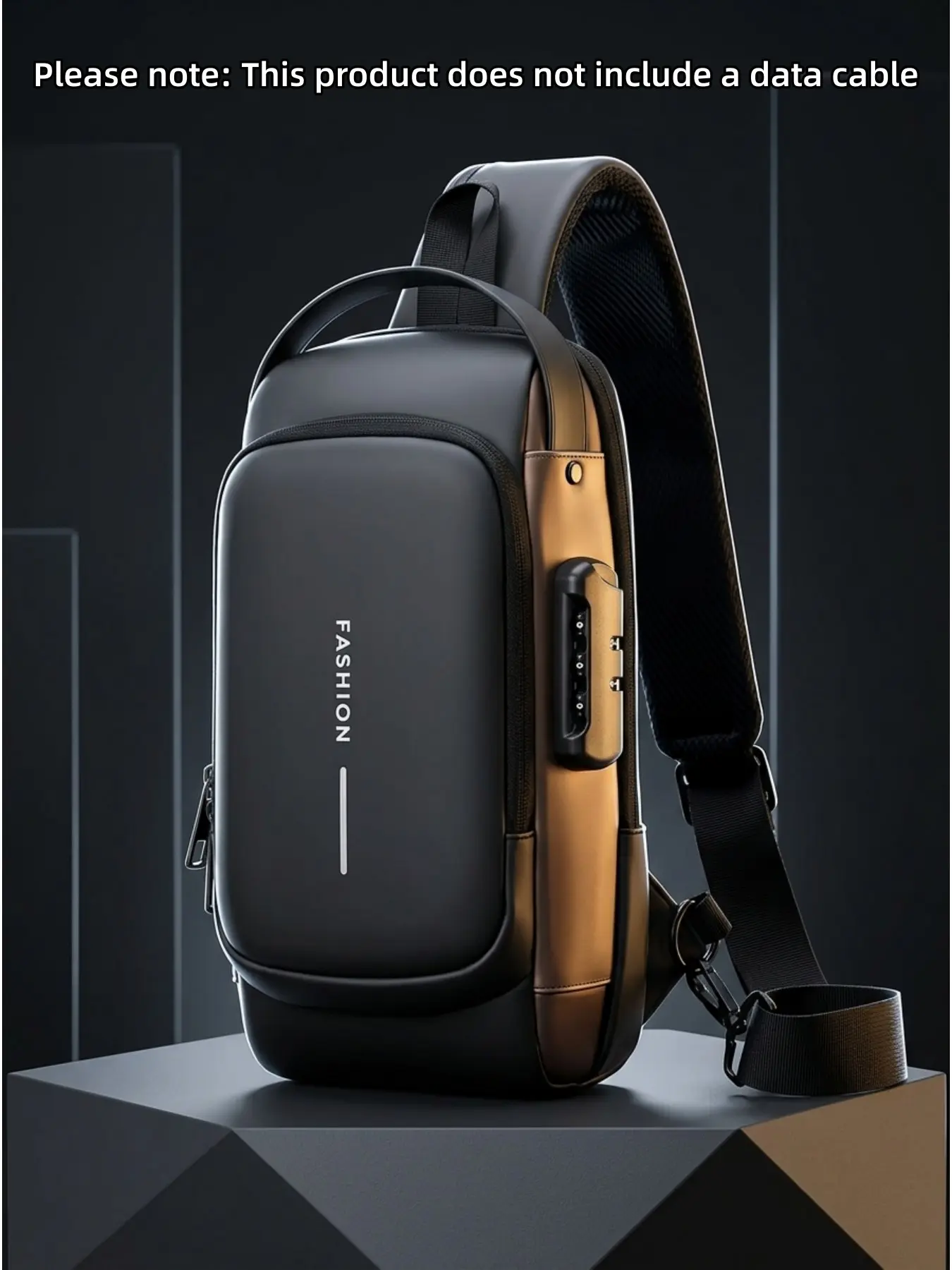 Men's Combination Lock Crossbody Bag, Versatile Bag, Multi Compartment Sling Pack for Tablet, Phone, Wallet, Cards and Daily Essentials, Hidden Back Pocket, Shoulder Strap Pocket, External USB Port and Adjustable Wide Strap for Travel, Commuting and Gym
