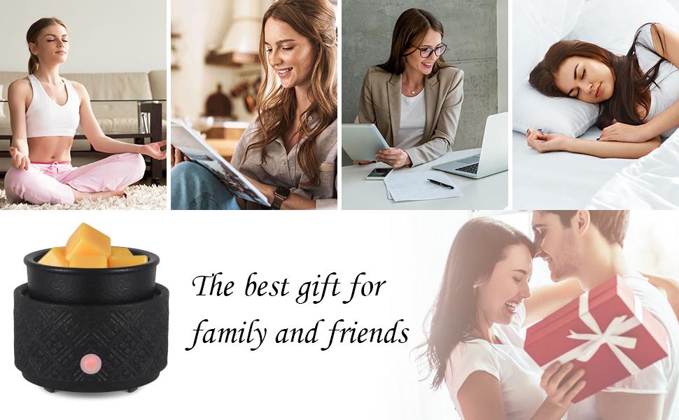 Wax Melt Warmer for Scented Wax,3-in-1Ceramic Wax Warmer Fragrances Candle Oils, Home Fragrance Burner,Electric Candle Warmer for Mom Women(White)