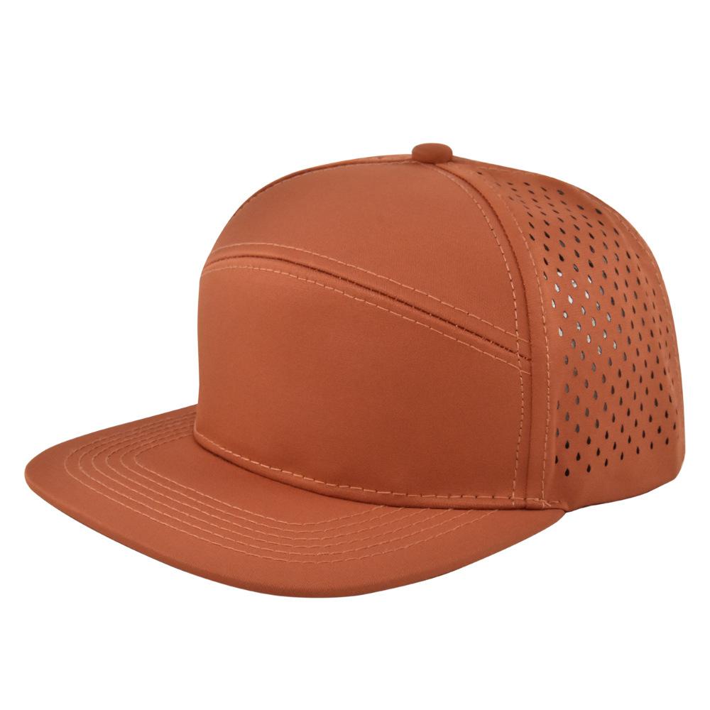 Cross-border 6-panel hard-brim flat cap adult mesh cap advertising hip-hop cap custom logo curved brim sunshade cap