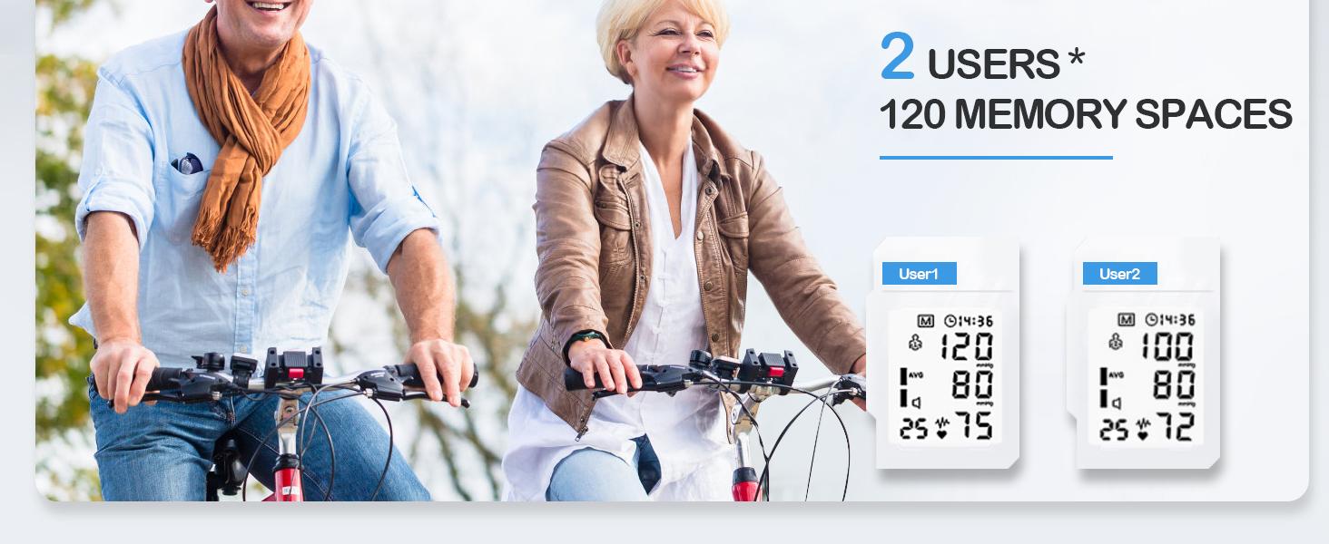 Blood Pressure Monitor LED Backlit Display Automatic Wrist Cuff Blood Pressure Monitors for Home Use 120x2 Reading Memory with Carrying Case, Black