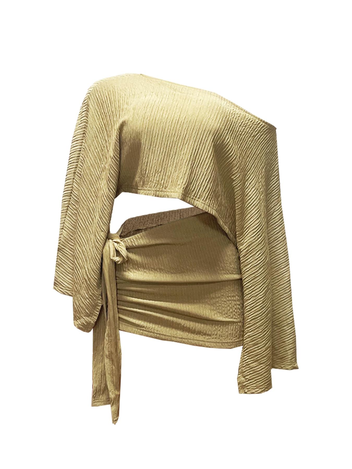 Women's Holiday Top and Stylish Bodycon Skirt Set, Breathable Beachwear for Casual Vacations, Chic Clothes