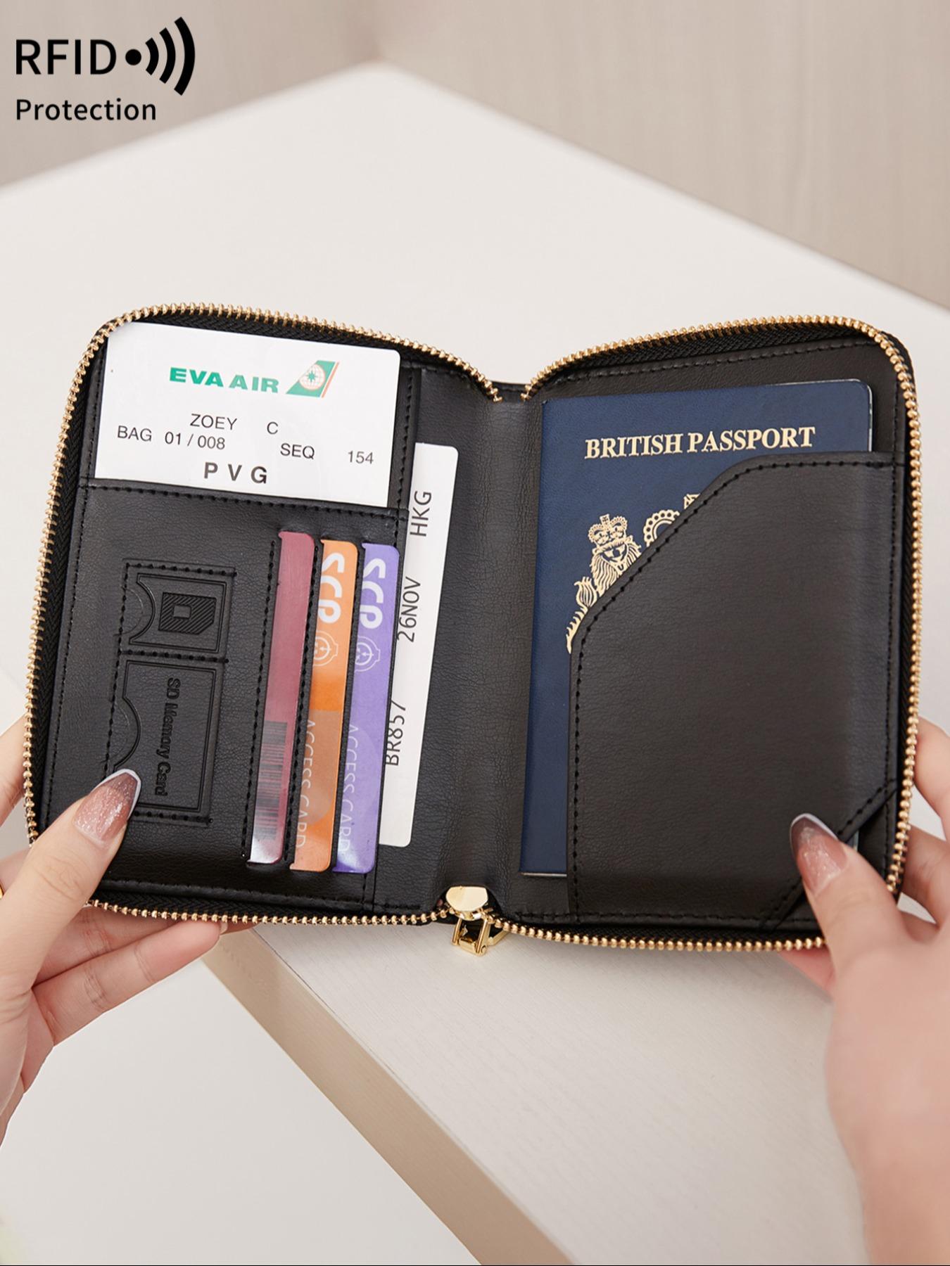 Simple Plain Color Passport Holder with Card Slots, Rfid Protection Multi-functional Passport Protective Cover, Casual Durable  Travel Wallet for Women & Men, Travel Document Holder, Card Organizer, Travel Essentials
