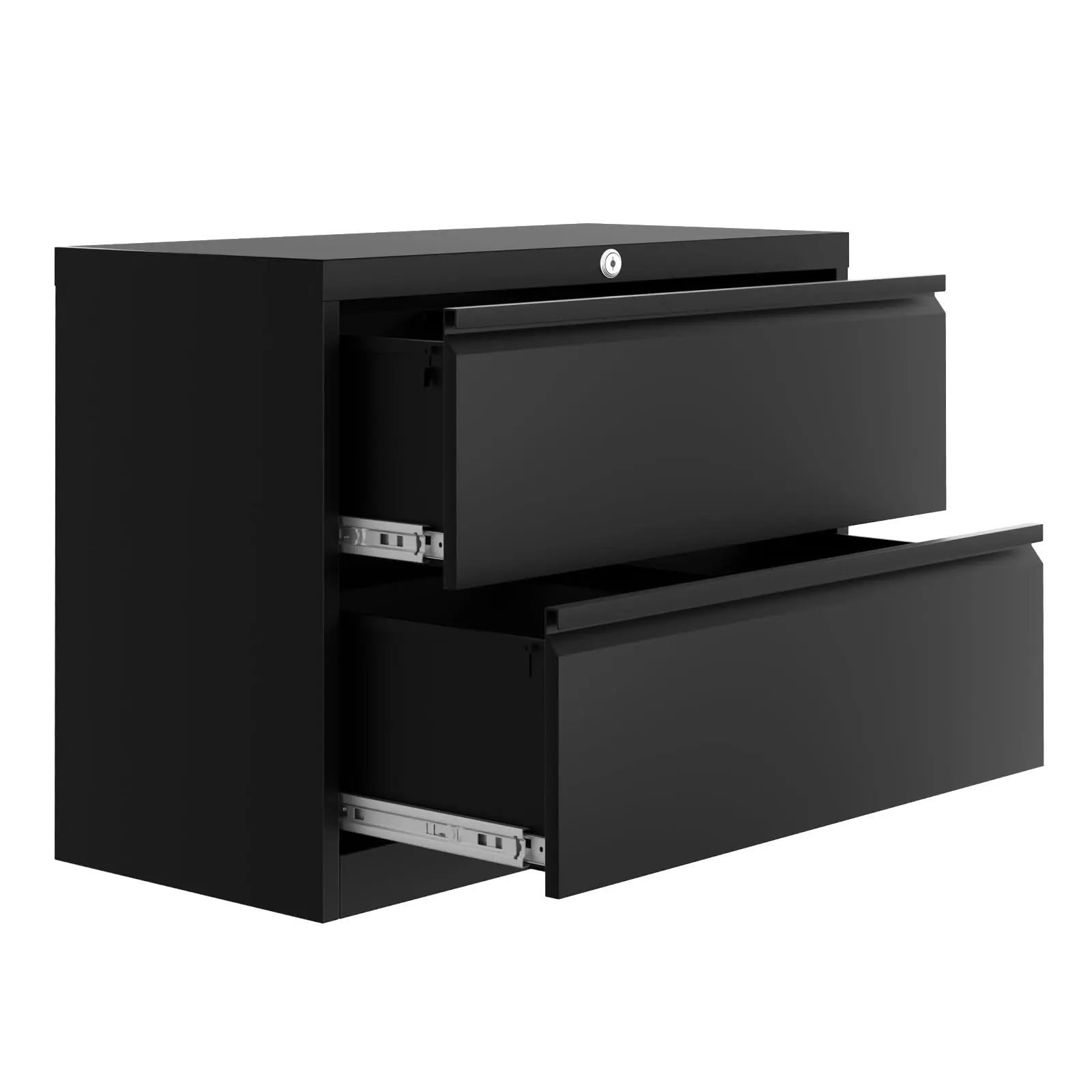 Metal Lockable Lateral Filing Cabinet - 2 Drawers, 34.6"w x 15.7"d x 28.4"h, Tall Heavy-Duty Office Storage for Businesses with 4 Adjustable Shelves, Space-Saving, Fits Letter & Legal Size Documents, Assembly Required, Steel