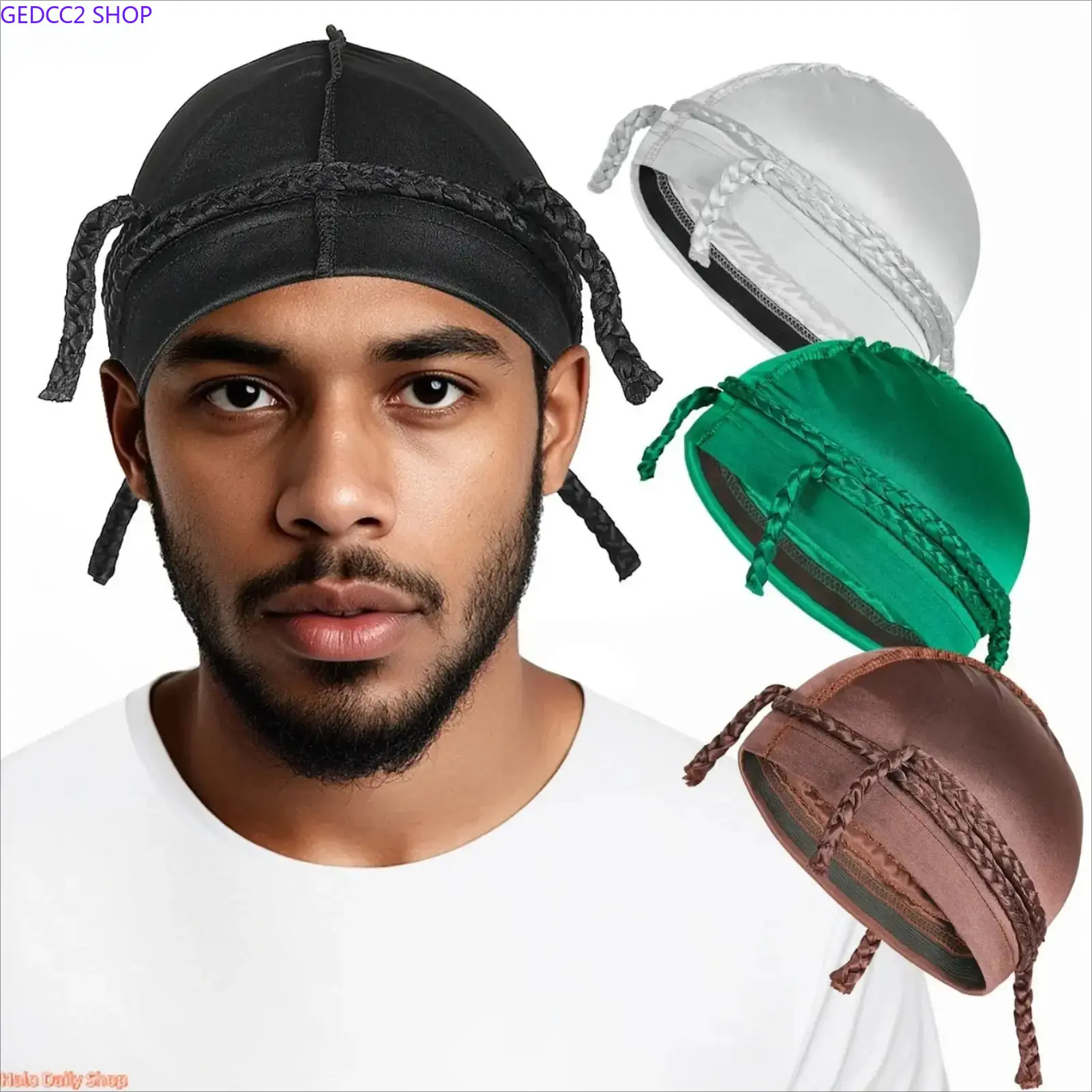 2026 New Dreadlocks Hip-Hop Braid-Wrapped Bottoming Cap, Versatile Braid-Shape Head Strap Hat, Rope Halter Fashion Accessory Hat, Braid-Wrapped Hats, Head Strap Hats