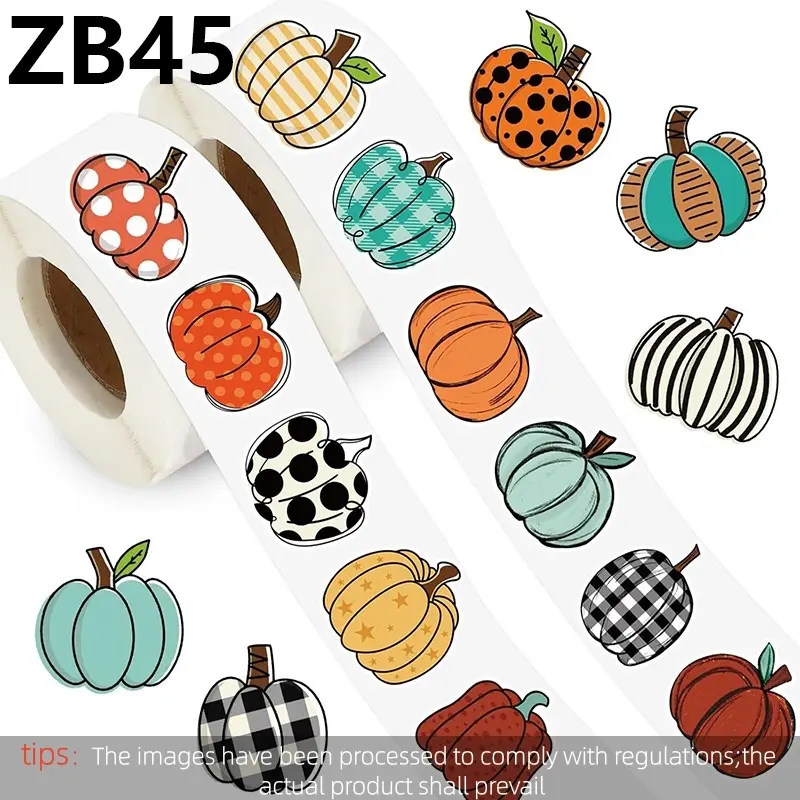 500pcs Roll Stickers Autumn Pumpkin Cartoon Graffiti Stickers DIY Phone Guitar Laptop Notebook Suitcase Cup Waterproof Stickers
